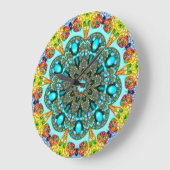 Grande Horloge Ronde Bague cristal Fractale (Angle)