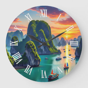 Grande Horloge Ronde Baie d'Along Viêt Nam Coucher de soleil