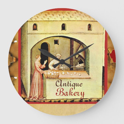 GRANDE HORLOGE RONDE BAKER À FOUR ANTIQUE, BOUTIQUE DE PAIN DE BAKERY (Recto)