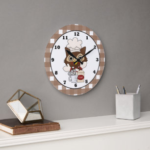 Grande Horloge Ronde Baking Owl cartoon kitchen wall clock