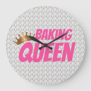 Grande Horloge Ronde Baking Queen Pattern for Cake and Sweets Lovers