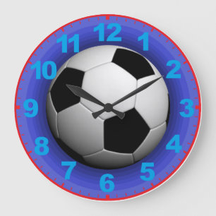Grande Horloge Ronde Bal De Football Dans L'Horloge Avec Des Nombres