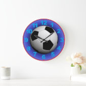 Grande Horloge Ronde Bal De Football Dans L'Horloge Avec Des Nombres (Maison)