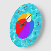 Grande Horloge Ronde Bal de plage d'été (Angle)