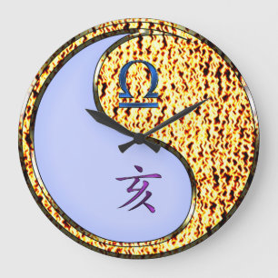 Grande Horloge Ronde Balance & Sanglier de Feu