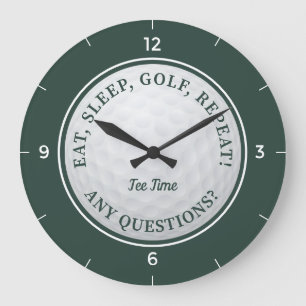 Grande Horloge Ronde Balle de golf personnalisée Sports Citation drôle