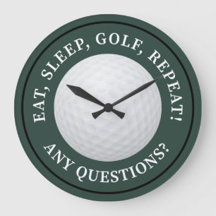 Grande Horloge Ronde Balle de golf Sports Citation de golf moderne Vert