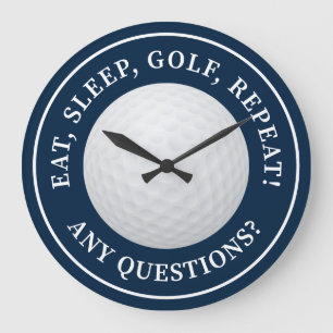 Grande Horloge Ronde Balle de Golf Sports Citation Drôle de Golf Modern