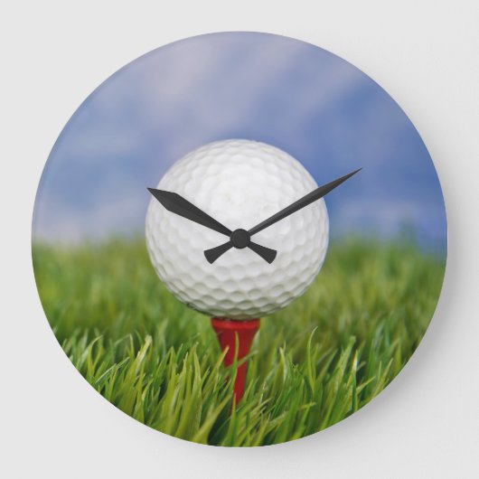 Grande Horloge Ronde balle de golf sur tee rouge (Recto)