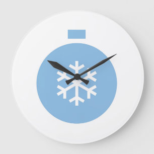 Grande Horloge Ronde Balle de Noël bleue Grosse montre