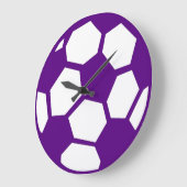 Grande Horloge Ronde Balle de Purple Soccer (Angle)
