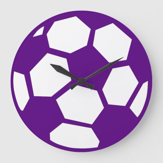 Grande Horloge Ronde Balle de Purple Soccer (Recto)
