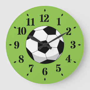 Grande Horloge Ronde Balle de soccer en dessin