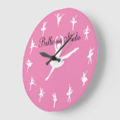 Grande Horloge Ronde Ballerina Classe de danse Thème Mur (Angle)