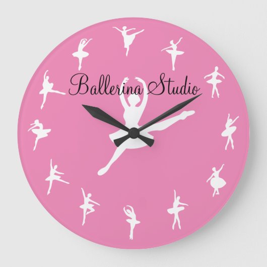 Grande Horloge Ronde Ballerina Classe de danse Thème Mur (Recto)