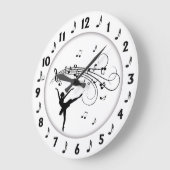 Grande Horloge Ronde Ballerina Dancing with Music Notes (Angle)
