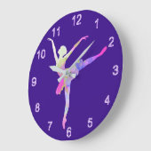 Grande Horloge Ronde Ballerine violette (Angle)