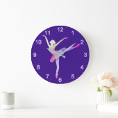 Grande Horloge Ronde Ballerine violette (Maison)