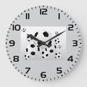 Grande Horloge Ronde Balles de football classiques volant dans les spor