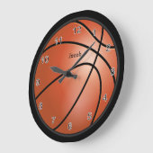 Grande Horloge Ronde Ballon de basket (Angle)