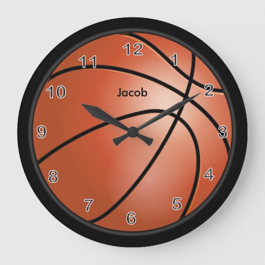 Grande Horloge Ronde Ballon de basket (Recto)