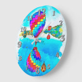 Grande Horloge Ronde Ballons à air chaud (Angle)