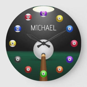 Grande Horloge Ronde Ballons de billard Snooker avec des nombres