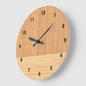 Grande Horloge Ronde Bamboo border Wood Grain Look (Angle)