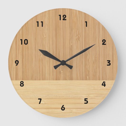 Grande Horloge Ronde Bamboo border Wood Grain Look (Recto)