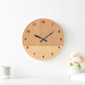 Grande Horloge Ronde Bamboo border Wood Grain Look (Maison)