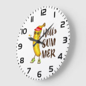 Grande Horloge Ronde Banane cool Bonjour été drôle Fruit tropical (Angle)