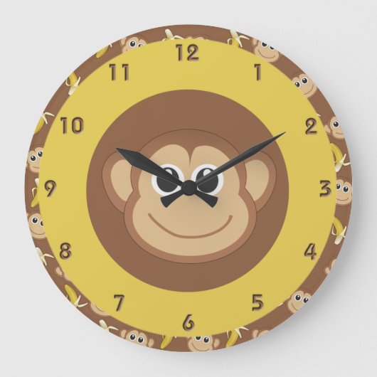 Grande Horloge Ronde Bananes singes (Recto)