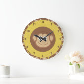 Grande Horloge Ronde Bananes singes (Maison)