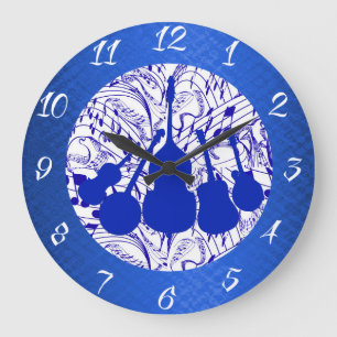 GRANDE HORLOGE RONDE BANDE BLUEGRAS 5 PIÈCES