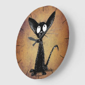 Grande Horloge Ronde Bande dessinée amusante (Angle)