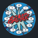 Grande Horloge Ronde Bande dessinée Pop Art BANG<br><div class="desc">Des horloges pop comic super-héros branchées qui ajouteront une touche de couleur à une gamme de pièces autour de votre maison ou bureau. Une façon idéale de vous offrir ou de traiter quelqu'un que vous connaissez avec ces horloges de dessinateur de bande dessinée cool et unique. Pourquoi ne pas ajouter...</div>