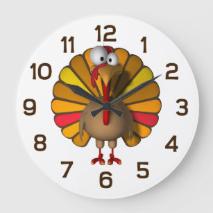 Grande Horloge Ronde Bande dessinée Turquie de thanksgiving