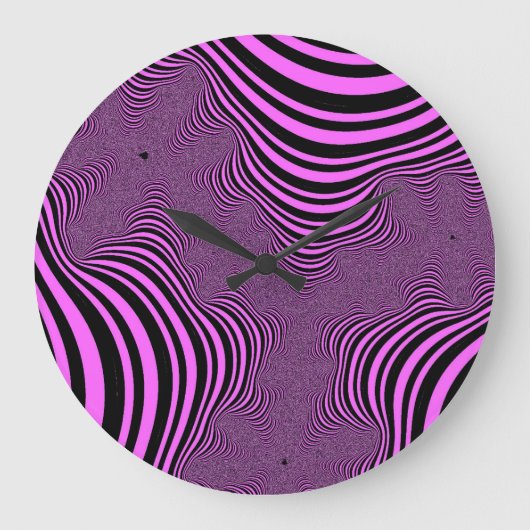 Grande Horloge Ronde Bandes de zèbre rose (Recto)
