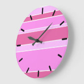 Grande Horloge Ronde Bandes roses (Angle)