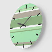 Grande Horloge Ronde Bandes vert pâle (Angle)