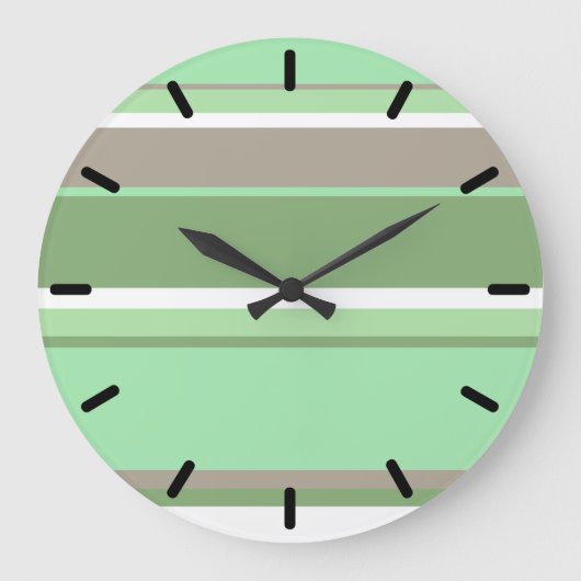 Grande Horloge Ronde Bandes vert pâle (Recto)