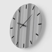 Grande Horloge Ronde Bandes verticales grises (Angle)