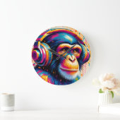 Grande Horloge Ronde Banksy DJ Monkey Gorilla Chimp (Maison)