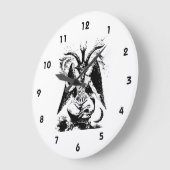 Grande Horloge Ronde Baphomet noir vintage (Angle)