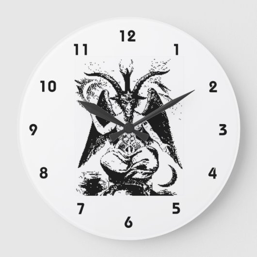 Grande Horloge Ronde Baphomet noir vintage (Recto)