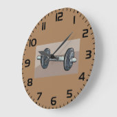 Grande Horloge Ronde Barbell Weightlifting Gym Fitness Lover (Angle)