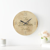 Grande Horloge Ronde BARBER Family Clan Reunion Custom Design Clock (Maison)