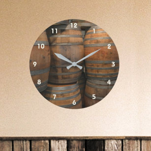 Grande Horloge Ronde Barils de canon de bois de la barre photographique