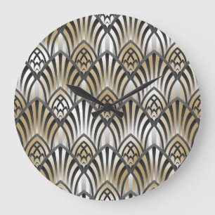 Grande Horloge Ronde Baroque vintage : Motif sans fil ornemental