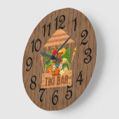 Grande Horloge Ronde Barre Tiki Rustique (Angle)